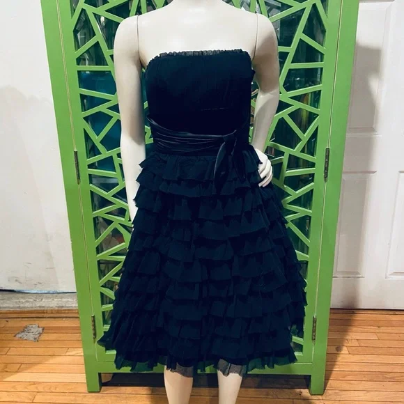 betsey johnson black ruffle dress Women's Dark Dahlia Dress in Black | Size Medium